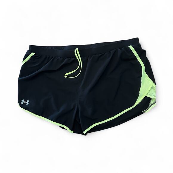 Underarmor Heat Gear Running Short Women XXL Black Stretch Lined Pull On Workout - Picture 6 of 10